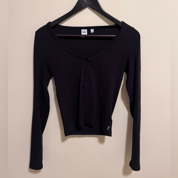 Black TNA Henley top size small. - Picture 1 of 2
